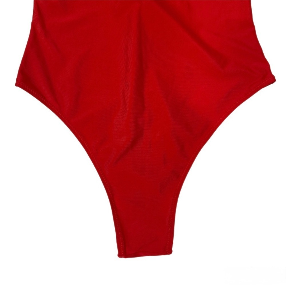Elegant Red Women's One Piece Swimsuit - Picture 4 of 5